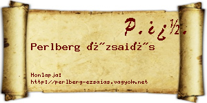 Perlberg Ézsaiás névjegykártya